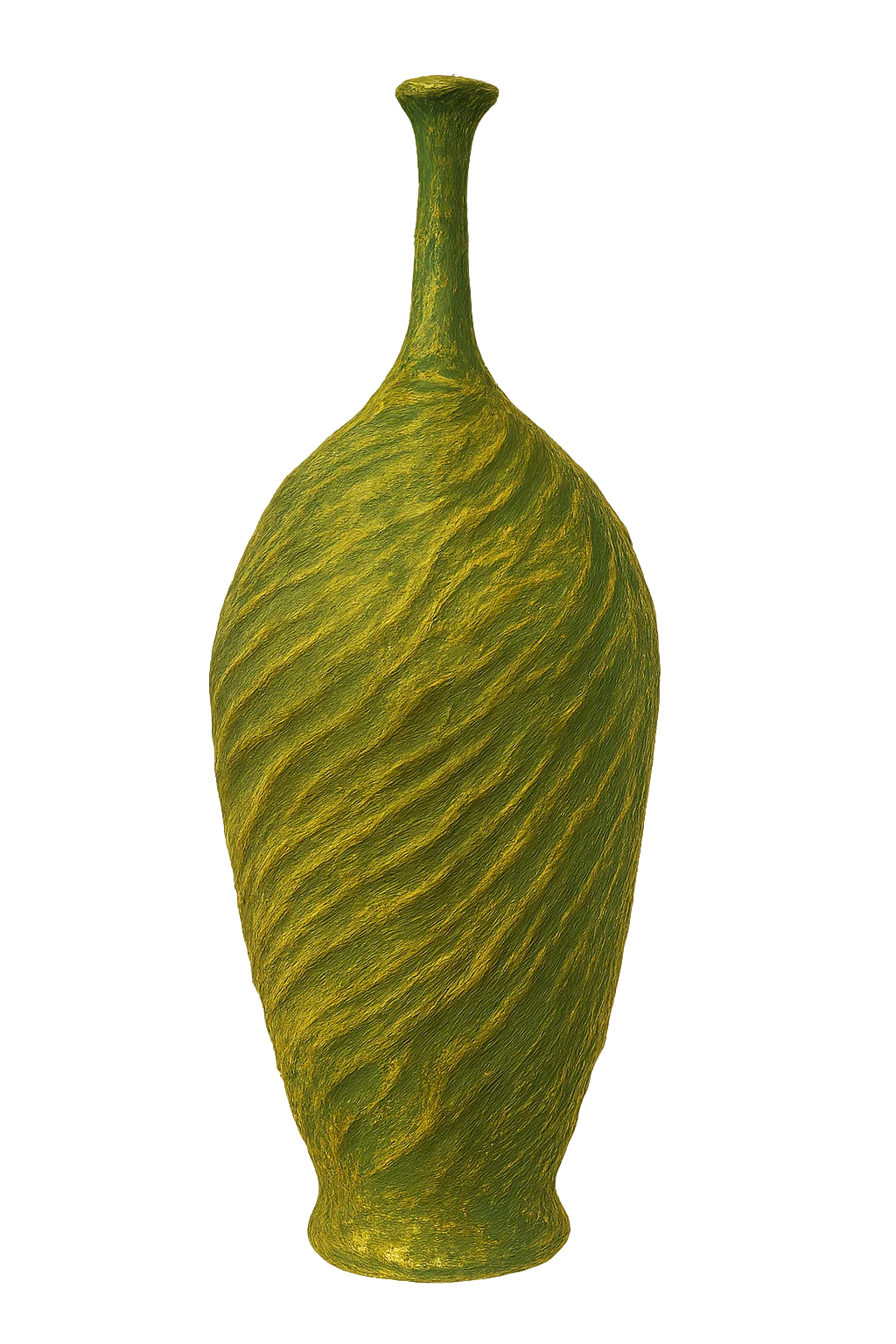 Carved Bottle Vase — Forest Green
