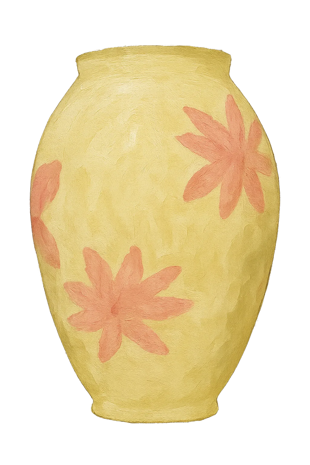 Painted Flower Vase — Yellow & Pink